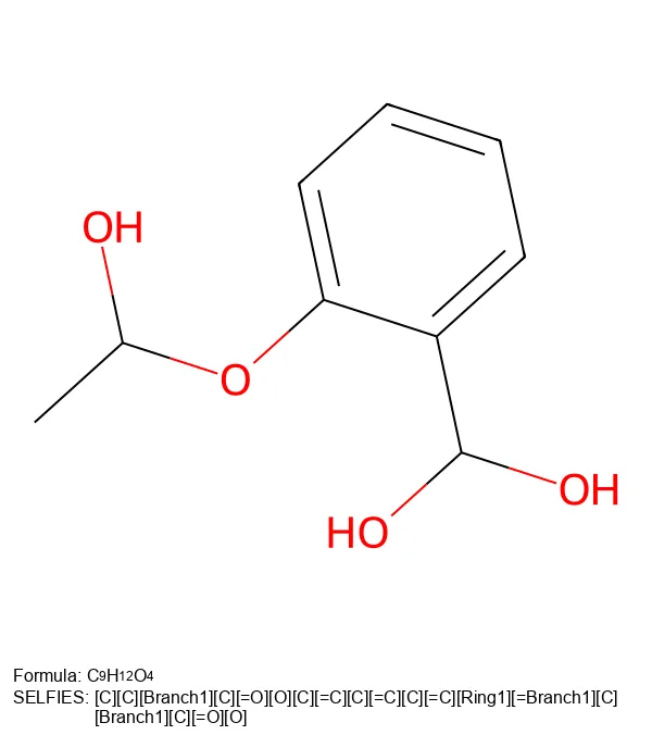 Aspirin molecule from SELFIES